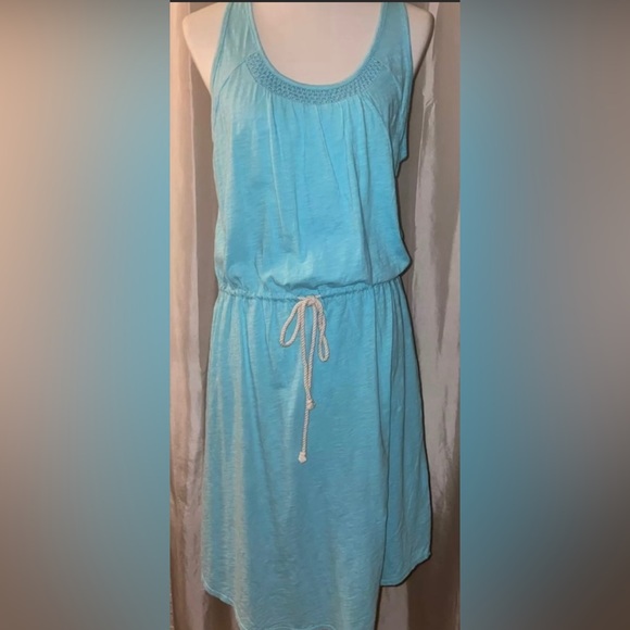 New! C&C California Sleeveless Turquoise Dream Catcher Drawstring Dress Size L🩵 - Picture 2 of 10